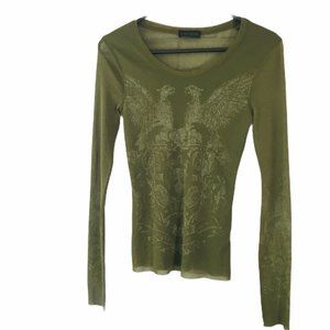 Sheer Green Shirt with IKKS Logo - Dragons